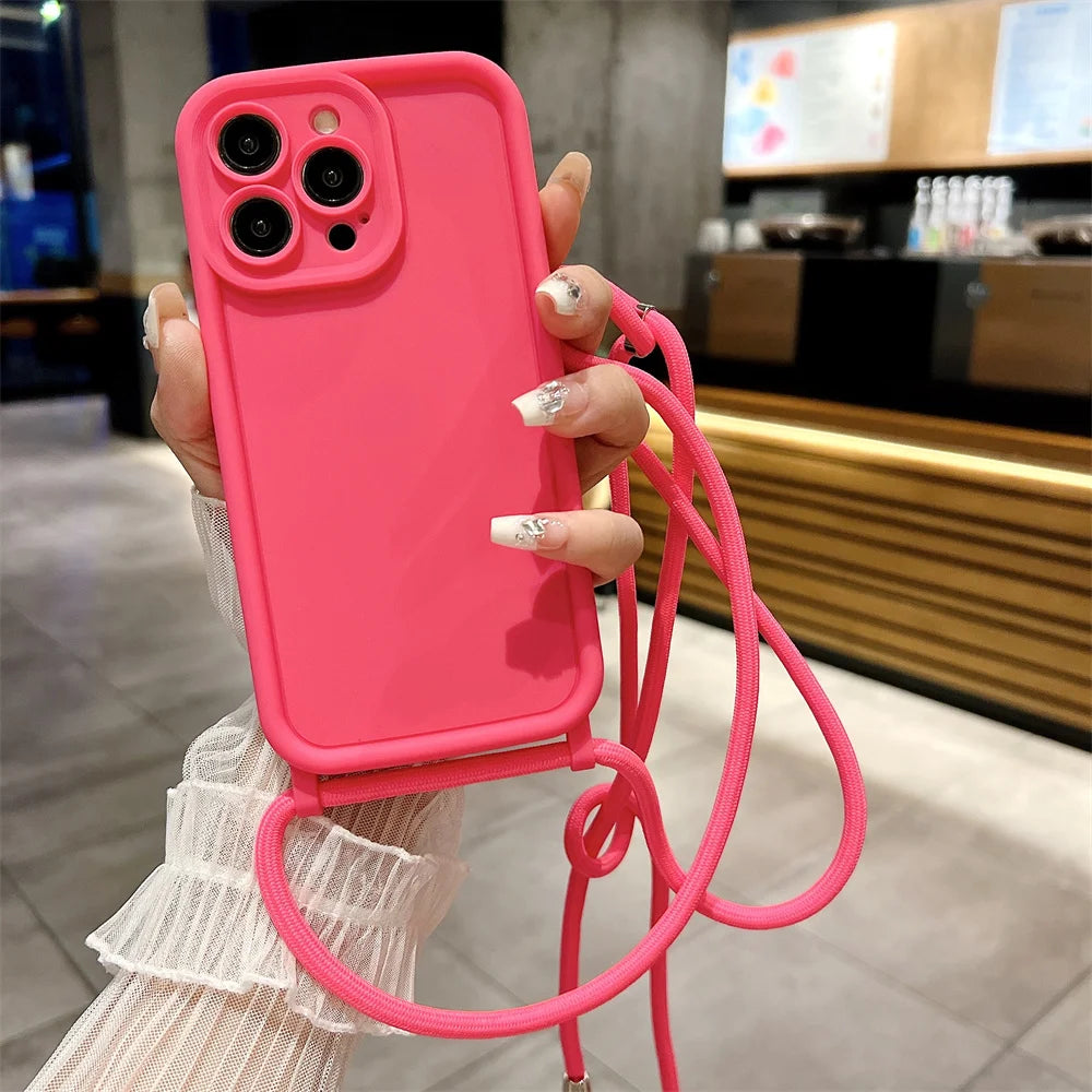Coque iPhone avec Lanière Ajustable – Anti-Choc, Anti-Rayures et Antidérapante
