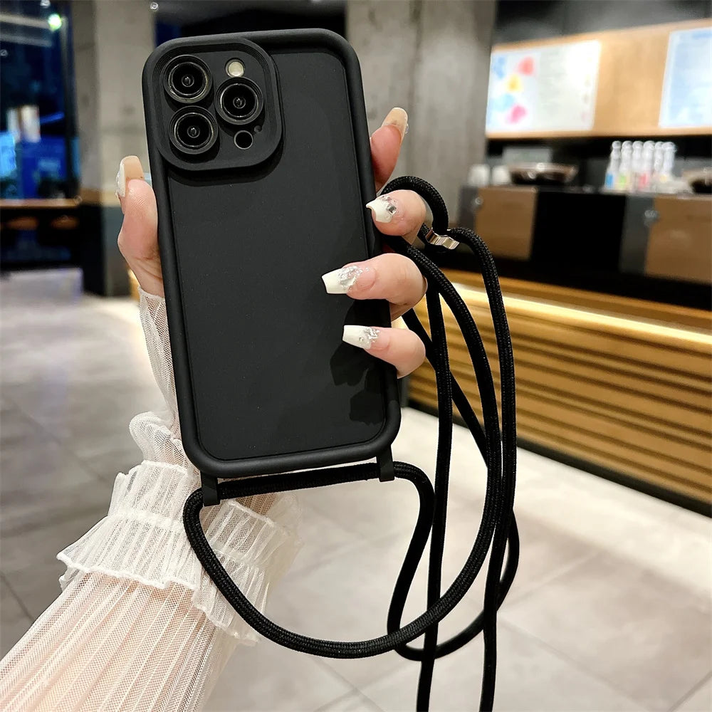 Coque iPhone avec Lanière Ajustable – Anti-Choc, Anti-Rayures et Antidérapante