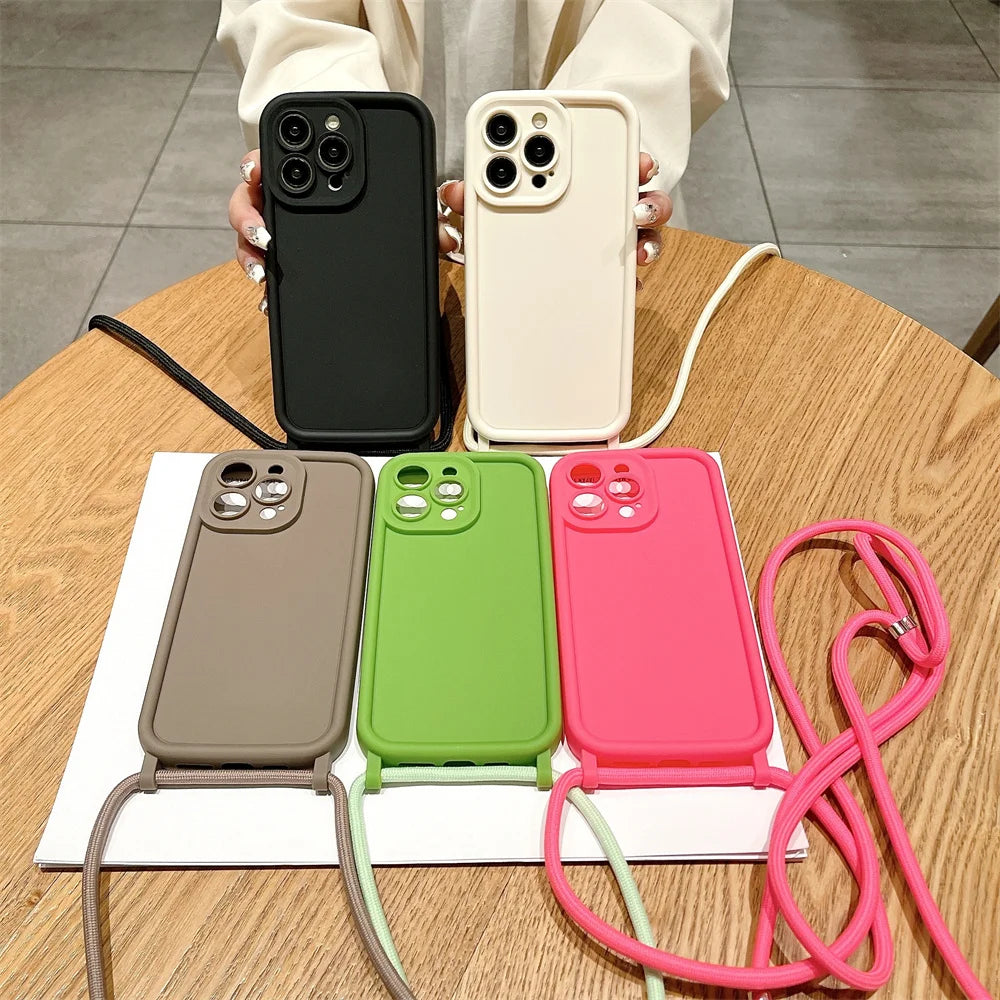 Coque iPhone avec Lanière Ajustable – Anti-Choc, Anti-Rayures et Antidérapante