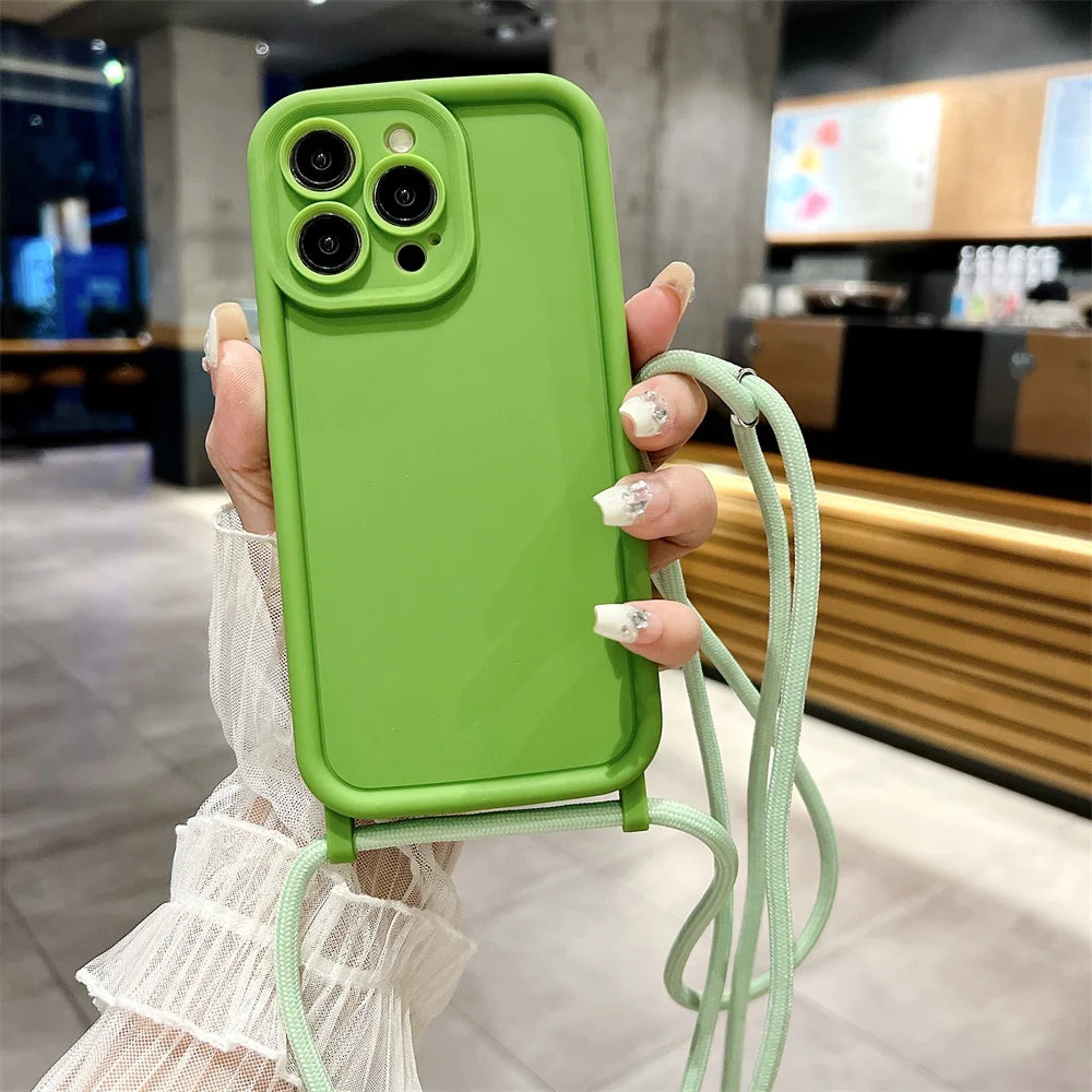 Coque iPhone avec Lanière Ajustable – Anti-Choc, Anti-Rayures et Antidérapante
