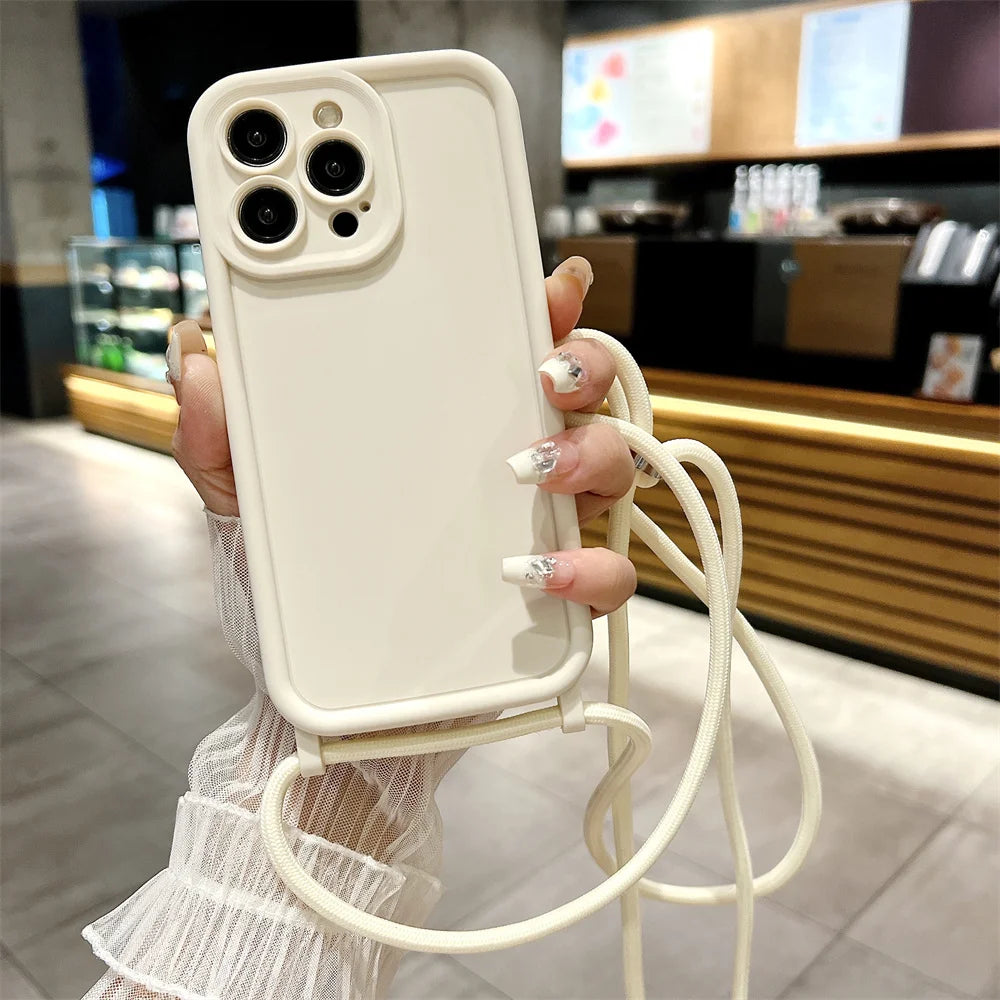 Coque iPhone avec Lanière Ajustable – Anti-Choc, Anti-Rayures et Antidérapante