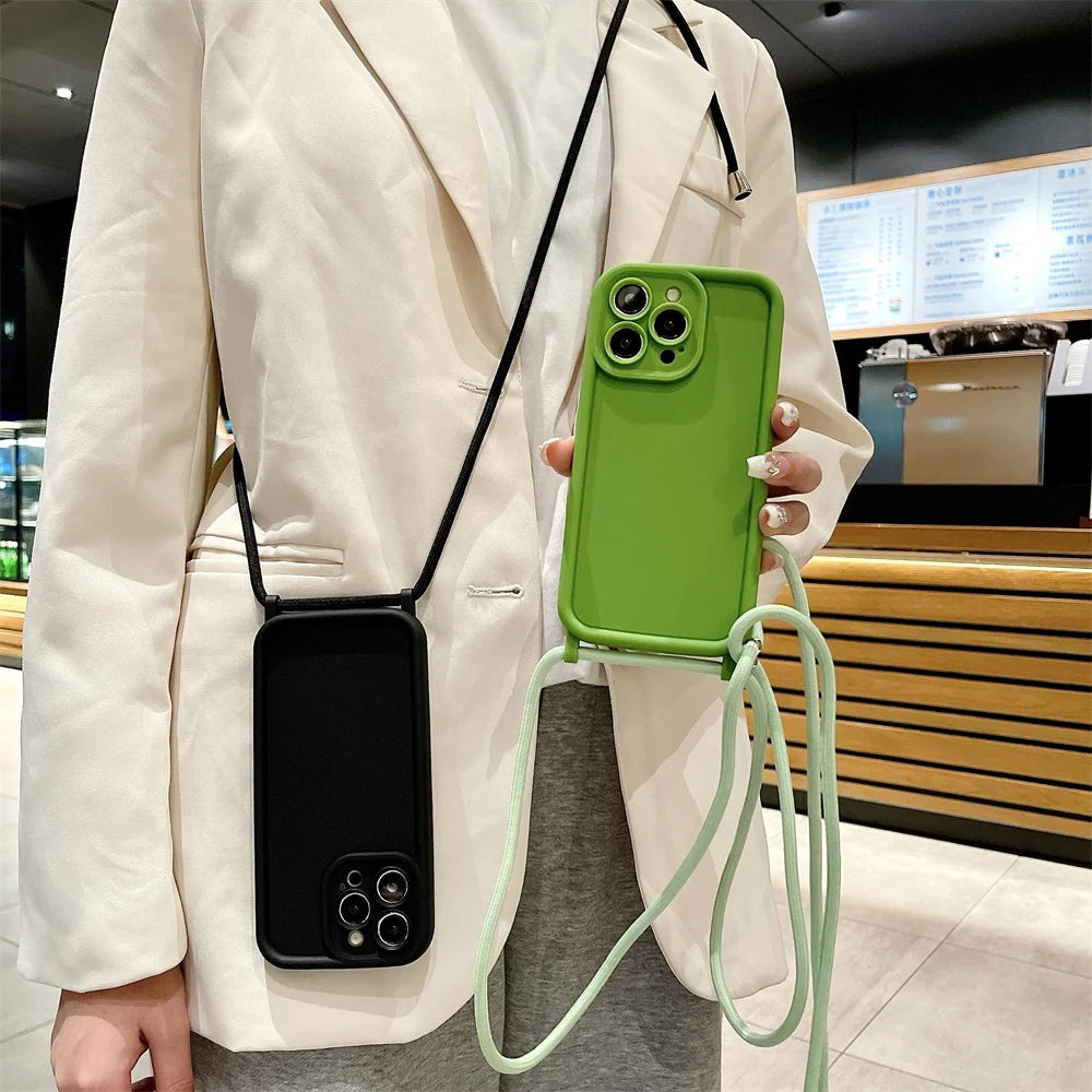 Coque iPhone avec Lanière Ajustable – Anti-Choc, Anti-Rayures et Antidérapante