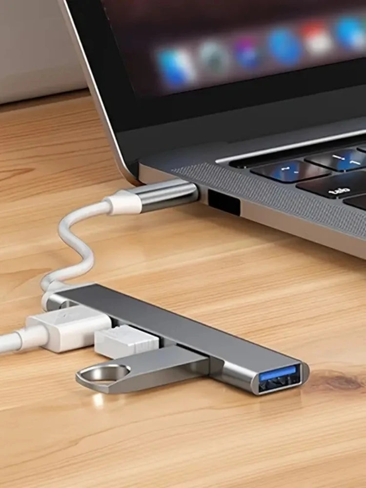 🔌 Hub USB-C 4 Ports Ultra Rapide – Adaptateur Multiport 3.0 pour MacBook, Lenovo, Xiaomi & PC
