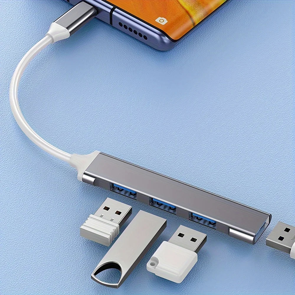 🔌 Hub USB-C 4 Ports Ultra Rapide – Adaptateur Multiport 3.0 pour MacBook, Lenovo, Xiaomi & PC