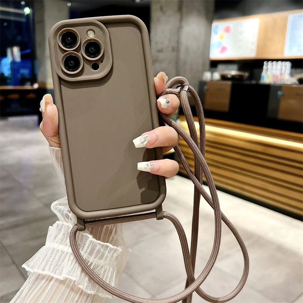 Coque iPhone avec Lanière Ajustable – Anti-Choc, Anti-Rayures et Antidérapante