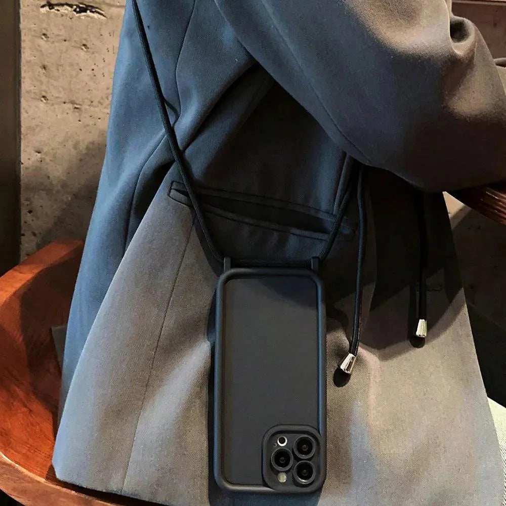 Coque iPhone avec Lanière Ajustable – Anti-Choc, Anti-Rayures et Antidérapante