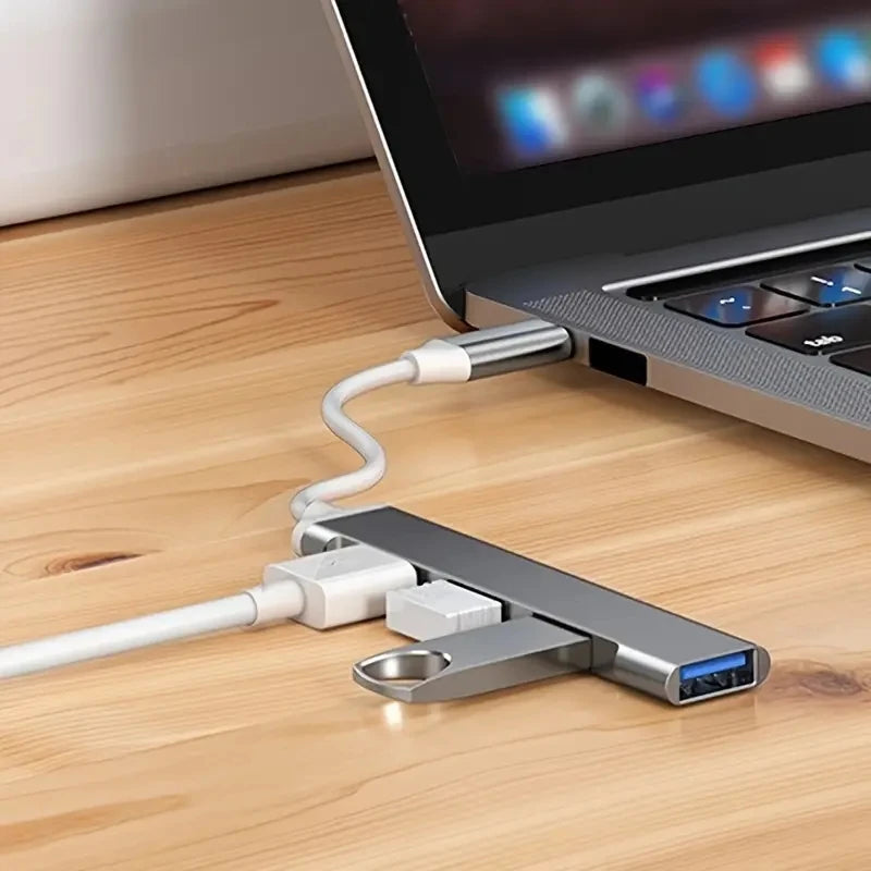 🔌 Hub USB-C 4 Ports Ultra Rapide – Adaptateur Multiport 3.0 pour MacBook, Lenovo, Xiaomi & PC